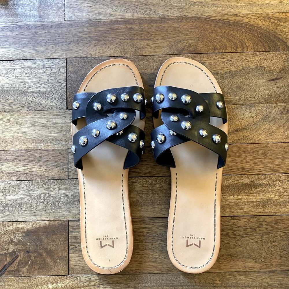 Marc Fisher studded slides